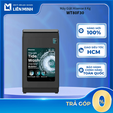 So sánh giá Máy giặt Hisense WT80F30 (8 Kg) / WT90F30 (9 Kg) - Máy Giặt Lồng Đứng - Giặt AI - Bảo Hành Chính Hãng rẻ nhất?