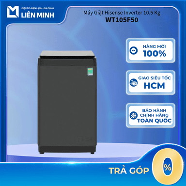 So sánh giá Máy giặt Hisense Inverter WT105F50 (10.5 Kg) / WT150F50 (15 Kg) - Giặt AI - Tiết Kiện Điện - Bảo Hành Chính Hãng rẻ nhất?