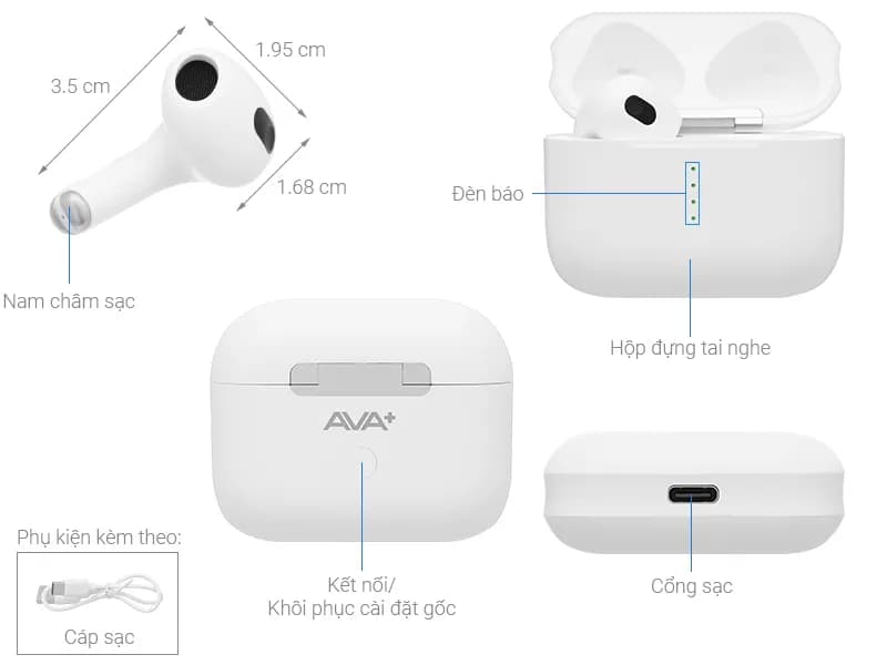 So sánh Tai nghe Bluetooth True Wireless AVA+ Buds Life Air 2 Pro vs Tai nghe Bluetooth True Wireless AVA+ Buds Life Air 3