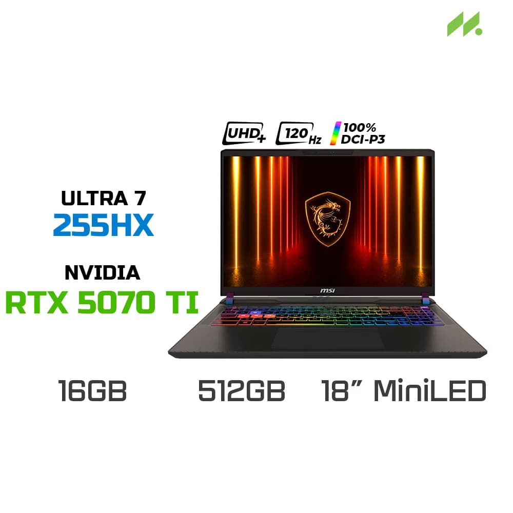 So sánh Laptop MSI Gaming Vector 16 HX AI A2XWHG – 010VN_32GB (Ultra 7 255HX, 32GB, 512GB, RTX 5070Ti 12GB, QHD+ 240Hz, Win11) vs Laptop MacBook Pro 14 inch M4 Pro 24GB/512GB