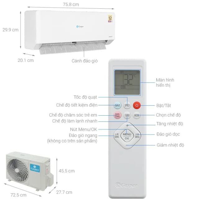 So sánh giá Máy lạnh 2 chiều Casper Inverter 1.5 HP QH-12IU36A rẻ nhất? - Ảnh 9