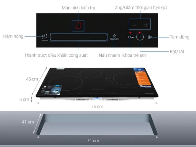 Top 1 so sánh giá Bếp từ 3 vùng nấu lắp âm Kocher DI-855GE - Tìm sản phẩm giá rẻ nhất - Ảnh 5