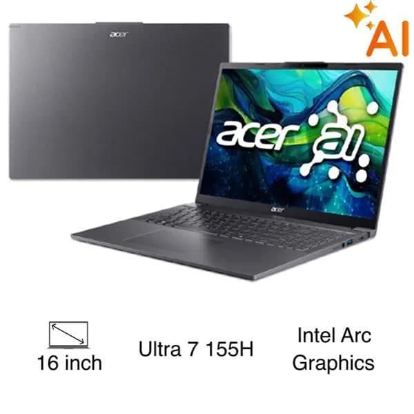Laptop Acer Aspire 16 AI A16 71M 71U7 - NX.J4YSV.002 (Ultra 7 155H, 16GB, 512GB, Full HD+, Win11) - 1