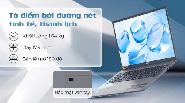 Laptop Acer Aspire 16 AI A16 71M 71U7 - NX.J4YSV.002 (Ultra 7 155H, 16GB, 512GB, Full HD+, Win11) - 12