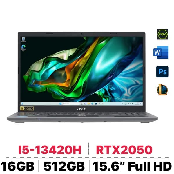 Laptop Acer Gaming Aspire 5 A515 58GM 51LB - NX.KQ4SV.002 (i5 13420H, 16GB, 512GB, RTX 2050 4GB, Full HD, Win11) - 14