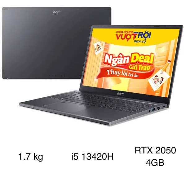 Laptop Acer Gaming Aspire 5 A515 58GM 51LB - NX.KQ4SV.002 (i5 13420H, 16GB, 512GB, RTX 2050 4GB, Full HD, Win11) - 9