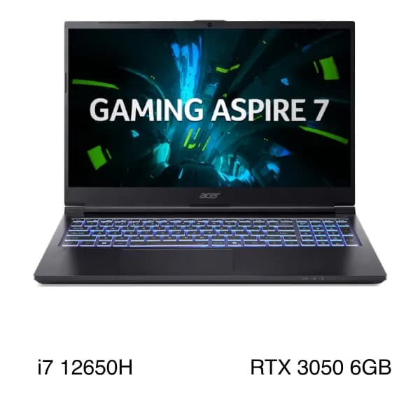 Laptop Acer Gaming Aspire 7 A715 59G 73LB - NH.QX6SV.002 (i7 12650H, 16GB, 512GB, RTX 3050 6GB, Full HD 144Hz, Win11) - 1