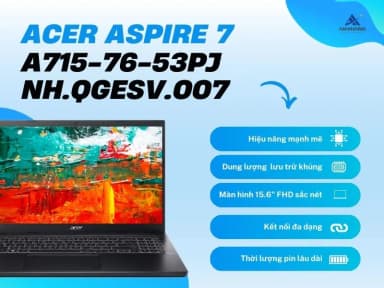 Laptop Acer Aspire 7 A715 76 53PJ - NH.QGESV.007 (i5 12450H, 16GB, 512GB, Full HD, Win11) - 17