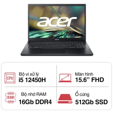 Laptop Acer Aspire 7 A715 76 53PJ - NH.QGESV.007 (i5 12450H, 16GB, 512GB, Full HD, Win11) - 10