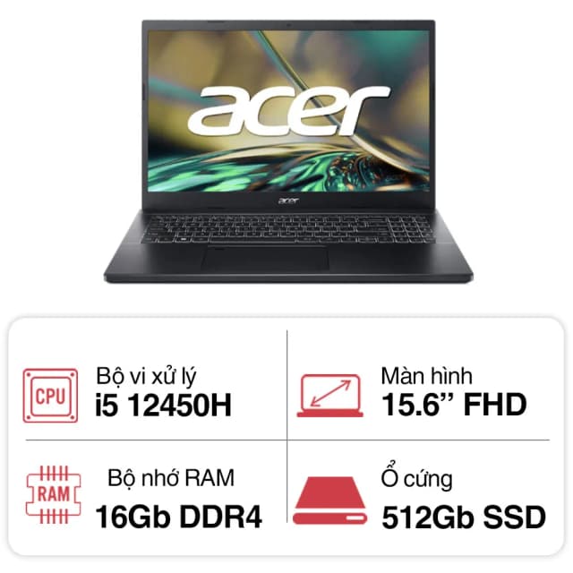 Laptop Acer Aspire 7 A715 76 53PJ - NH.QGESV.007 (i5 12450H, 16GB, 512GB, Full HD, Win11) - 10