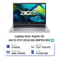 Laptop Acer Aspire Go AG15 31P 30M4 - NX.KRPSV.004 (i3 N305, 8GB, 256GB, Full HD, Win11) - 13