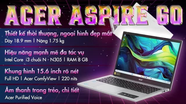 Laptop Acer Aspire Go AG15 31P 30M4 - NX.KRPSV.004 (i3 N305, 8GB, 256GB, Full HD, Win11) - 5