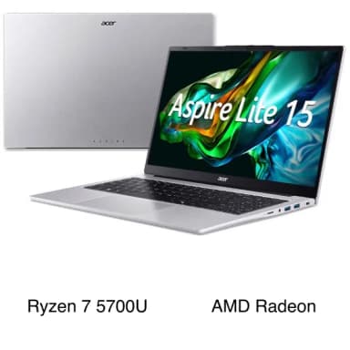 Laptop Acer Aspire Lite 15 AL15 41P R3QL - NX.J54SV.001 (R7 5700U, 8GB, 512GB, Full HD, Win11)