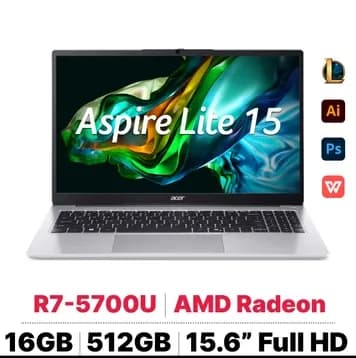 Laptop Acer Aspire Lite 15 AL15 41P R3QL - NX.J54SV.001 (R7 5700U, 8GB, 512GB, Full HD, Win11) - 6