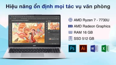 Laptop Acer Aspire Lite 15 AL15 42P R08M - NX.D3QSV.001 (R7 7730U, 16GB, 512GB, Full HD, OfficeH24+365, Win11) - 10