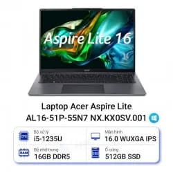 Laptop Acer Aspire Lite 15 AL15 42P R86Y - NX.D3QSV.003 (R7 7730U, 16GB, 512GB, Full HD, Win11) - 12