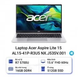 Laptop Acer Aspire Lite 15 AL15 42P R8E6 - NX.D34SV.001 (R5 7430U, 16GB, 512GB, Full HD, OfficeH24+365, Win11) - 10