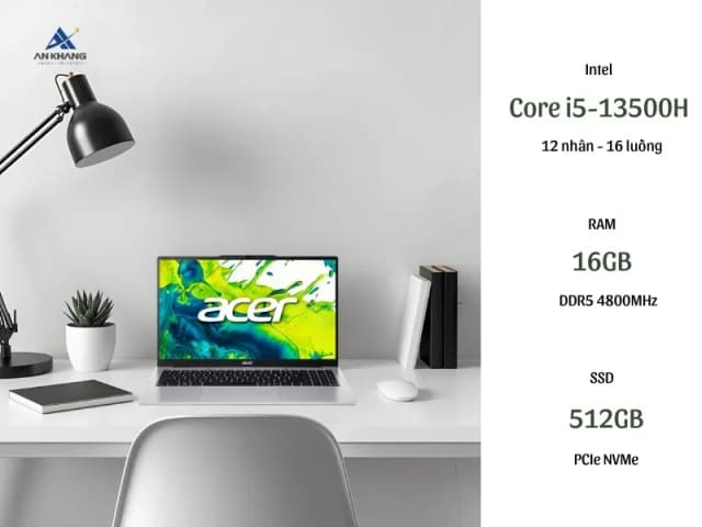 Laptop Acer Aspire Lite 15 AL15 72P 581V - NX.D4CSV.001 (i5 13500H, 16GB, 512GB, Full HD, Win11) - 15