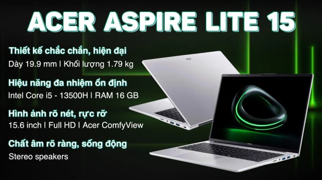 Laptop Acer Aspire Lite 15 AL15 72P 581V - NX.D4CSV.001 (i5 13500H, 16GB, 512GB, Full HD, Win11) - 4