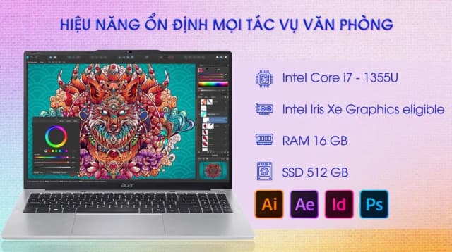 Laptop Acer Aspire Lite 16 G2 AL16 52P 76DU - NX.J2SSV.005 (i7 1355U, 16GB, 512GB, Full HD+, Win11) - 10