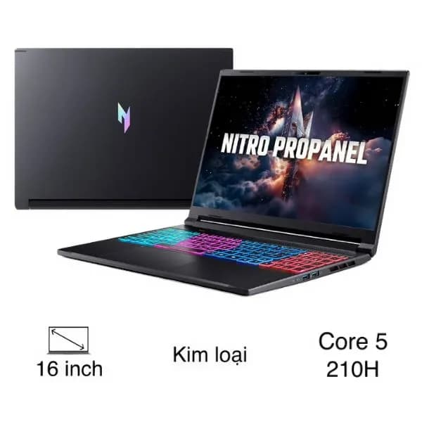 Laptop Acer Gaming Nitro ProPanel ANV16S-71-58WQ - NH.QXBSV.001 (Core 5 210H, 16GB, 512GB, RTX 5050 8GB, 2K+ 180Hz, Win11) - Giá rẻ nhất hôm nay - Ảnh 1
