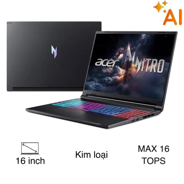 So sánh giá Laptop Acer Gaming Nitro V 16S AI ProPanel ANV16S 41 R337 - NH.QZZSV.002 (R7 260, 16GB, 1TB, RTX 5050 8GB, FHD+ 180Hz, Win11) rẻ nhất? - Ảnh 2