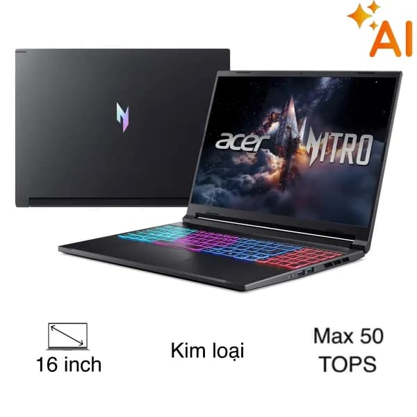 So sánh giá Laptop Acer Gaming Nitro V 16S AI ProPanel ANV16S 61 R9ZV - NH.QXPSV.002 (R7 AI 350, 32GB, RTX 5060 8GB, 2K+ 180Hz, Win11) - Tìm sản phẩm giá rẻ nhất - Ảnh 2