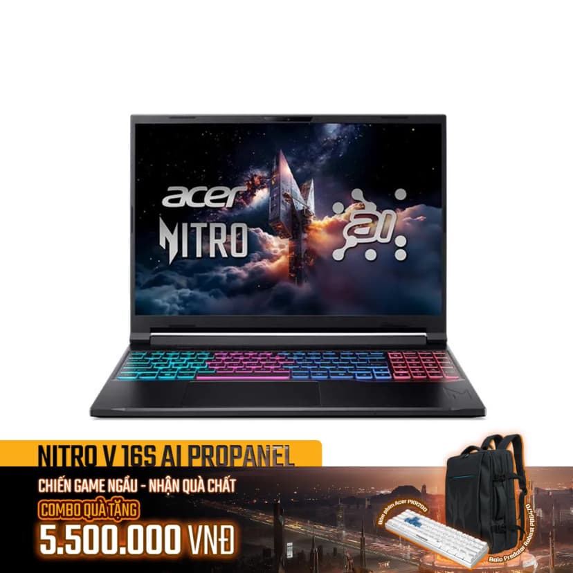 So sánh giá Laptop Acer Gaming Nitro V 16S AI ProPanel ANV16S 61 R9ZV - NH.QXPSV.002 (R7 AI 350, 32GB, RTX 5060 8GB, 2K+ 180Hz, Win11) - Tìm sản phẩm giá rẻ nhất - Ảnh 7