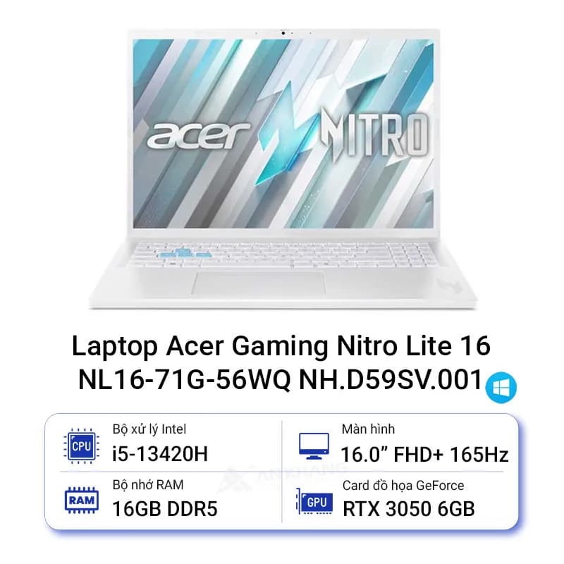 Laptop Acer Gaming Nitro Lite 16 NL16 71G 71UJ - NH.D59SV.002 (i7 13620H, 16GB, 512GB, RTX 3050 6GB, Full HD+ 165Hz, Win11) - Giá rẻ nhất hôm nay - Ảnh 23