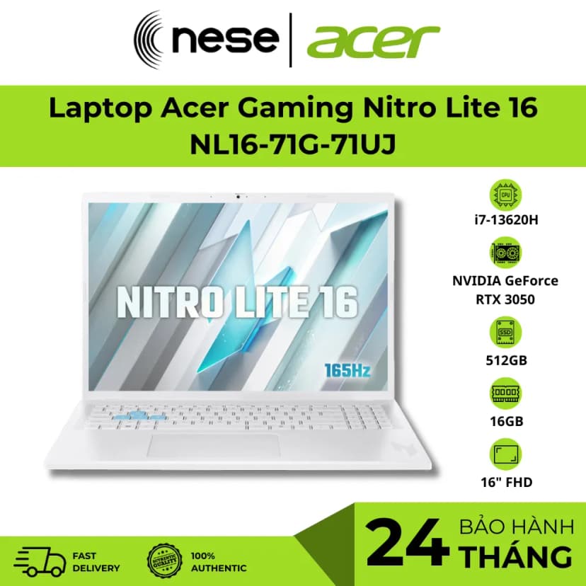 Laptop Acer Gaming Nitro Lite 16 NL16 71G 71UJ - NH.D59SV.002 (i7 13620H, 16GB, 512GB, RTX 3050 6GB, Full HD+ 165Hz, Win11) - Giá rẻ nhất hôm nay - Ảnh 5