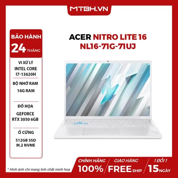Laptop Acer Gaming Nitro Lite 16 NL16 71G 71UJ - NH.D59SV.002 (i7 13620H, 16GB, 512GB, RTX 3050 6GB, Full HD+ 165Hz, Win11) - Giá rẻ nhất hôm nay - Ảnh 51
