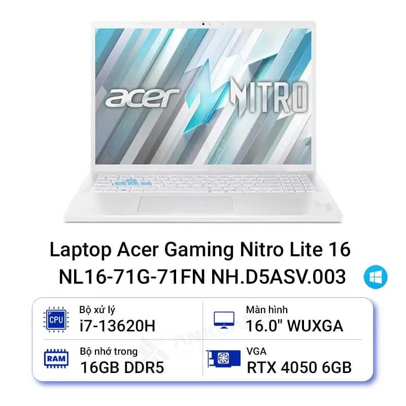 Laptop Acer Nitro Lite NL16-71G-71FN - NH.D5ASV.003 (i7 13620H, 16GB, 512GB, RTX 4050 6GB, FHD+ 180Hz, Win11) - Giá rẻ nhất hôm nay - Ảnh 9