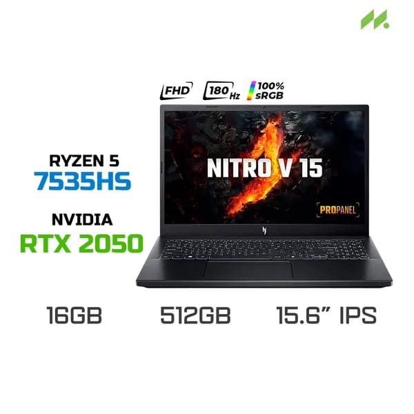 Laptop Acer Gaming Nitro V 15 ANV15 41 R2UP - NH.QPGSV.004 (R5 6600H, 16GB, 512GB, RTX 2050 4GB, Full HD 165Hz, Win11) - 20