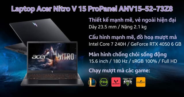 Top 1 so sánh giá Laptop Acer Gaming Nitro ProPanel ANV15 52 59AA - NH.QZ9SV.002 (i5 13420H, 16GB, 512GB, RTX 5050 8GB, Full HD 180Hz, Win11) - Tìm sản phẩm giá rẻ nhất - Ảnh 71