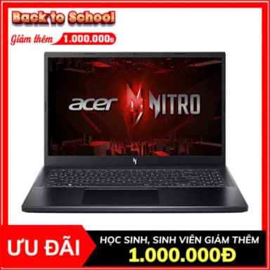 Laptop Acer Gaming Nitro V ANV15 51 55CA - NH.QN8SV.004 (i5 13420H, 16GB, 512GB, RTX 4050 6GB, Full HD 144Hz, Win11) - 14