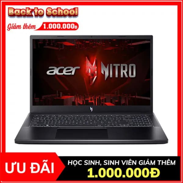 Laptop Acer Gaming Nitro V ANV15 51 55CA - NH.QN8SV.004 (i5 13420H, 16GB, 512GB, RTX 4050 6GB, Full HD 144Hz, Win11) - 14