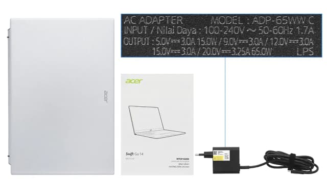 Laptop Acer Swift Go 14 41 R251 - NX.KG3SV.005 (R5 7430U, 16GB, 1TB, Full HD, Win11) - 16