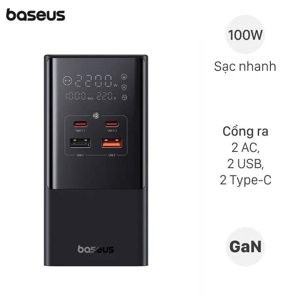 Sạc nhanh 6 cổng USB Type-C AC 100W Baseus CCGAN100-S2ACE - Giá rẻ nhất hôm nay - Ảnh 1