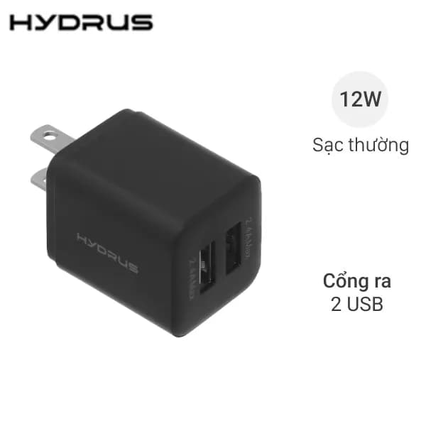 Sạc 2 cổng USB 12W Hydrus H-35 - Giá rẻ nhất hôm nay - Ảnh 1