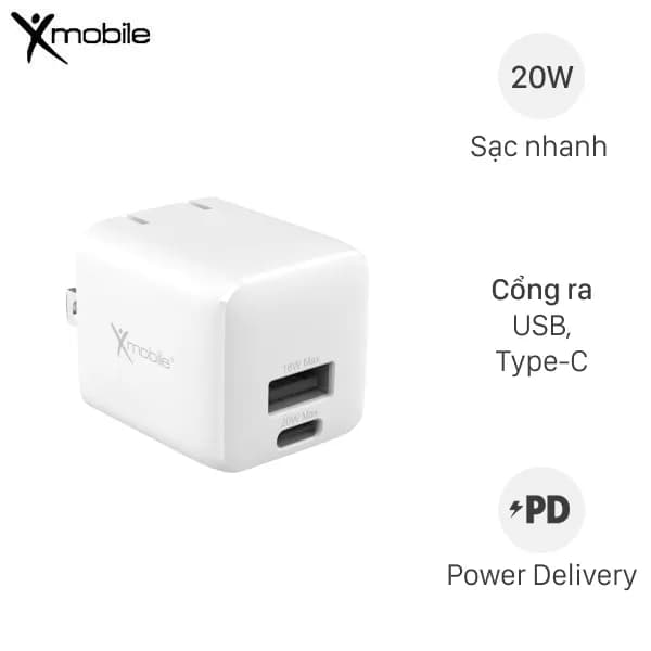 Sạc nhanh 2 cổng USB Type-C QC3.0 PD 20W Xmobile DS255A - Giá rẻ nhất hôm nay - Ảnh 1