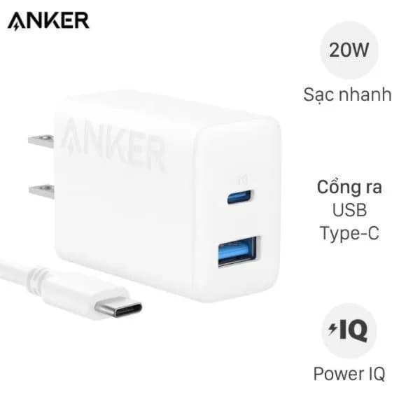 Bộ sạc nhanh 2 cổng USB Type-C 20W Anker B2348 kèm Cáp Type C - Type C - Ảnh 10
