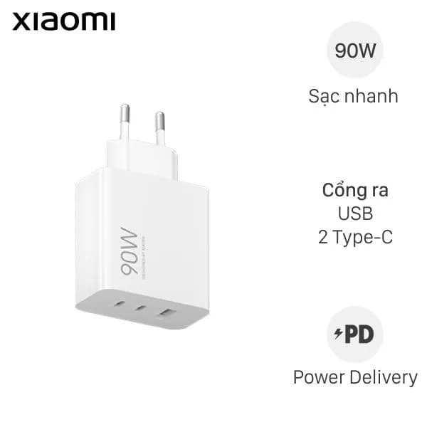 Sạc nhanh 3 cổng USB Type-C PD 90W Xiaomi HyperCharge - Giá rẻ nhất hôm nay - Ảnh 1