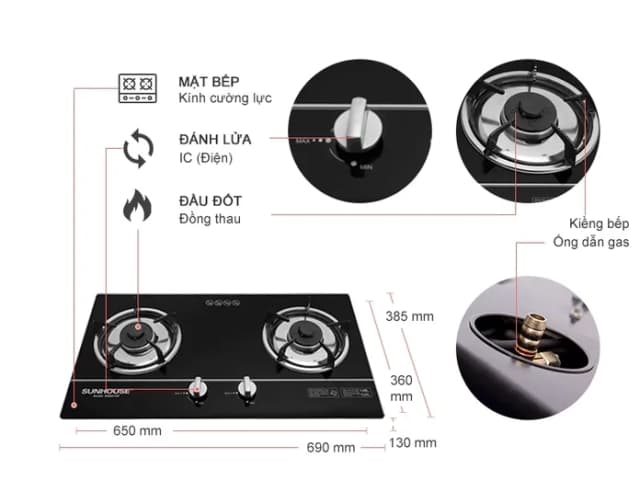 So sánh giá Bếp ga âm Sunhouse SHB501MT rẻ nhất? - Ảnh 6