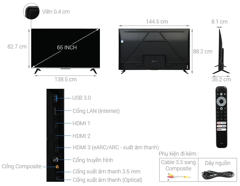 So sánh giá Google Tivi TCL 4K 65 inch 65P737 - Tìm sản phẩm giá rẻ nhất - Ảnh 2