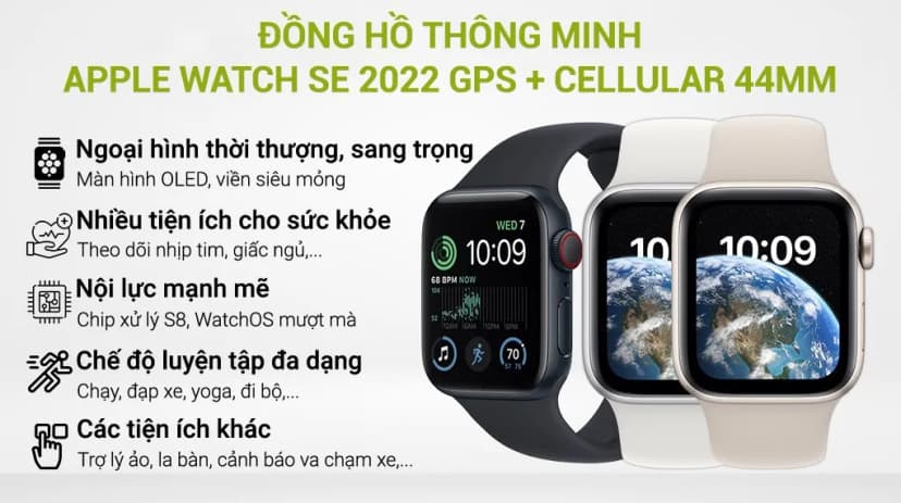 Apple Watch SE 3 GPS + Cellular 44mm viền nhôm dây thể thao - Giá rẻ nhất hôm nay - Ảnh 14