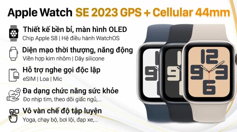 Apple Watch SE 3 GPS + Cellular 44mm viền nhôm dây thể thao - Giá rẻ nhất hôm nay - Ảnh 20