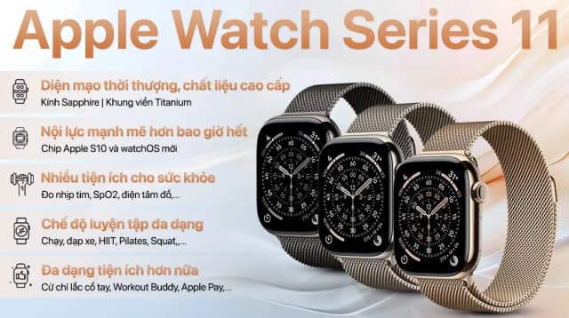 So sánh giá Apple Watch Series 11 GPS + Cellular 46mm viền Titanium dây Milan rẻ nhất? - Ảnh 4