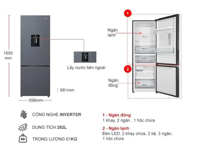 So sánh giá Tủ lạnh Aqua Inverter 292 lít AQR-B360MA(WSL) rẻ nhất? - Ảnh 20