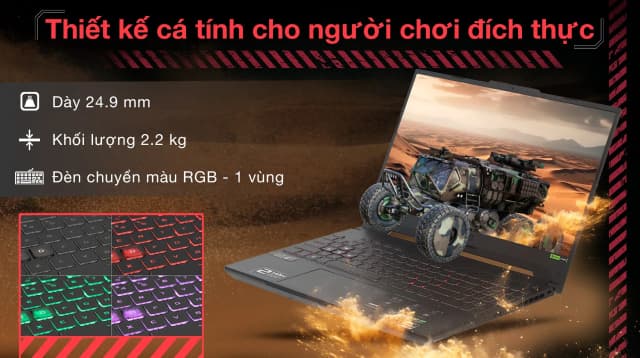 Laptop Asus TUF Gaming A15 FA507NUR - LP057W (R7 7435HS, 16GB, 512GB, RTX 4050 6GB, Full HD 144Hz, Win11) - 6