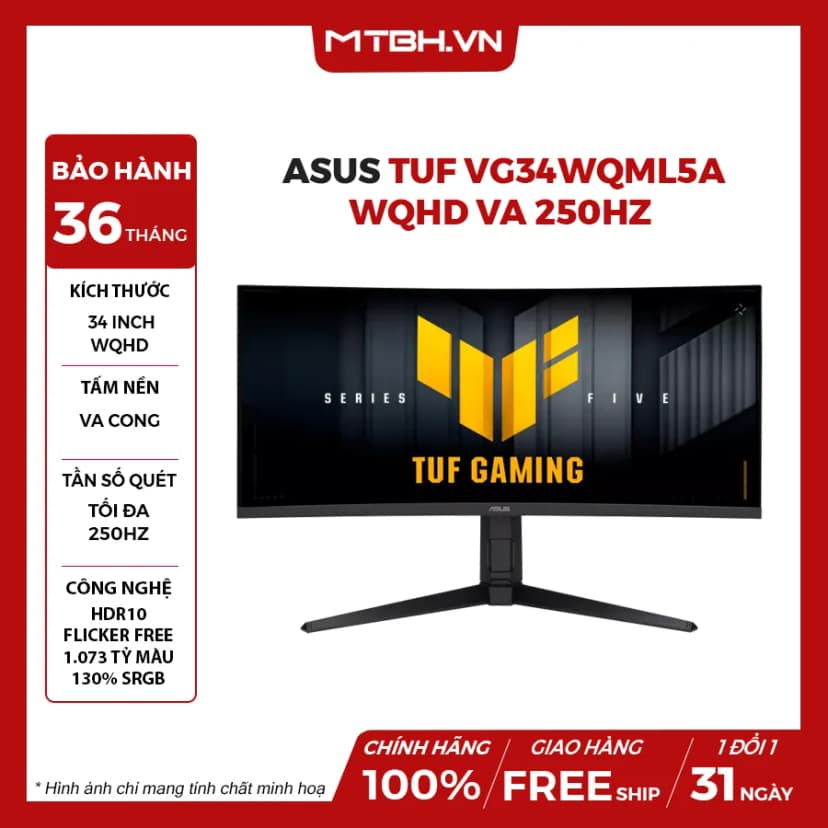 So sánh giá Màn hình Gaming Asus TUF VG34WQML5A (34 inch, WQHD, VA, 250Hz, 1ms) - Tìm sản phẩm giá rẻ nhất - Ảnh 7